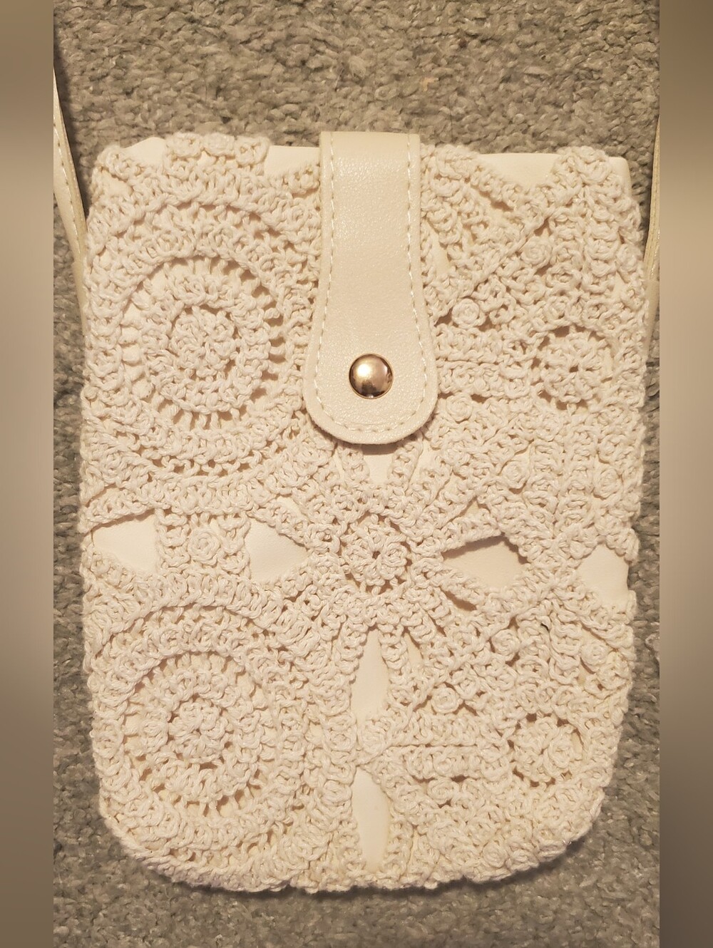 Cream Crochet Crossbody Bag